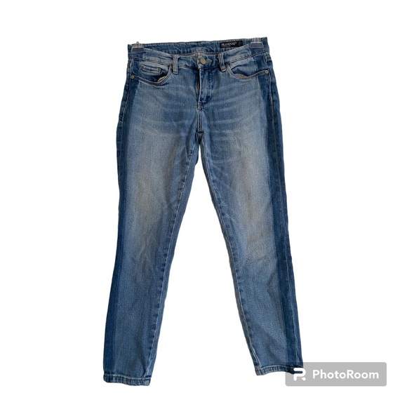 Blank NYC Two Tone Light Blue Wash Crop Mid-rise Jeans. Sz. 27 - Picture 4 of 13